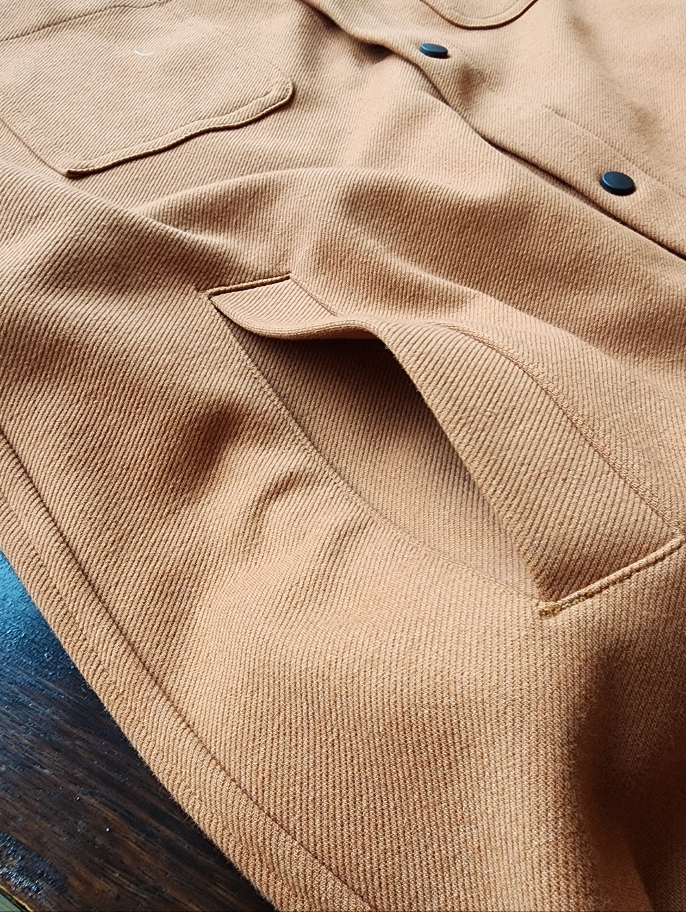 Men's Casual Button-Up Jacket in Rust Orange - Picture 8 of 10